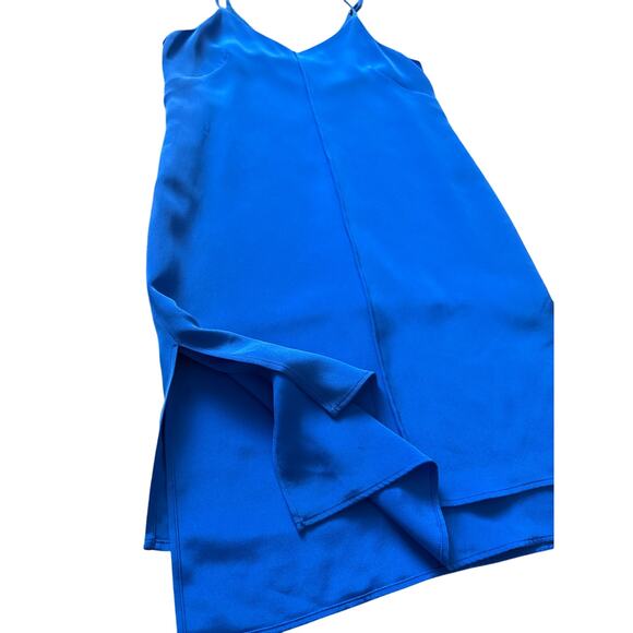 Hunter Bell Double Layer Silk Slip Dress Colbalt Blue Size 6 - Picture 7 of 10